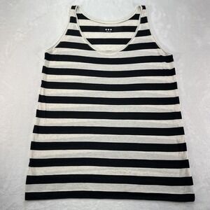 Three Dots Striped Tank Womens Medium/Large? Casual Coastal Summer Outdoors
